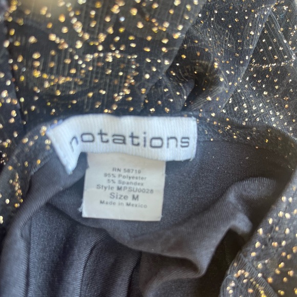 NOTATIONS WOMENS SMALL VINTAGE FLORAL SPARKLE TOP - Picture 6 of 7